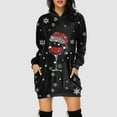 thumbnail image 2 of CAICJ98 Christmas Dresses for Women Womens Casual Hoodies Tops Long Sleeve Hooded Sweatshirt 2023 Loose Stretch Pullovers with Pocket Black M, 2 of 3