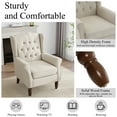 thumbnail image 4 of UIXE Wingback Chair Upholstered Armchair in Fabric Retro Wing Back Chairs for Living Room, Beige Tufted, 4 of 7