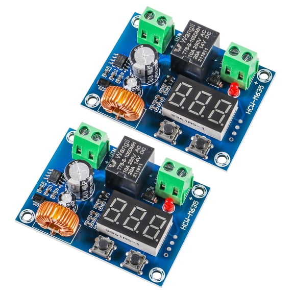 12V-36V DC Voltage Protection Module, 2Pcs XH-M609 Digital Low Voltage Protector Disconnect Switch Over Discharge Protection Module