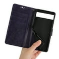 thumbnail image 4 of Dteck Google Pixel 7 Pro Case, Magnetic Closure Wallet RFID Blocking Premium Leather with Card Slots Stand Folio Flip Emboss Wrist Strap Cover for Google Pixel 7 Pro 5G (2022), Purple, 4 of 4