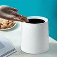 thumbnail image 4 of AuroraX 1 Gallon Desk Mini Trash Can White Cute Round Affordable Luxury Solid Wastebasket Minimalist Stylish Plastic Trash Bin for Dormitory Living Office, 4 of 6