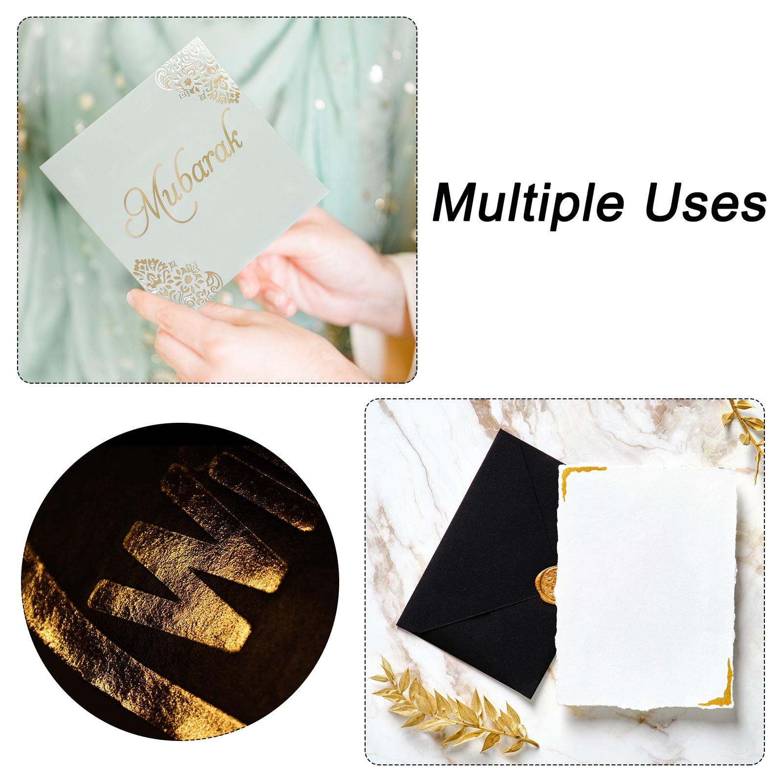 Uxcell 200 Pack Toner Reactive Foil Transfer Sheets 8.5x11 Hot Foil Paper for Laser Printer Scrapbooking,4 colors