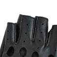 thumbnail image 7 of Dress Choice Fingerless Faux Leather Gloves - Black Sports Biker Punk Gloves for Women Men, 7 of 7