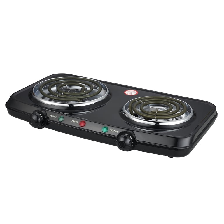 Mainstays Portable Double Burner Hot Plate, 1800W photo 2