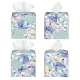 thumbnail image 2 of Lsque Colorful Butterfly Printed Tissue Box Cover Holder, Facial Paper Organizer Dispenser,Square with Bottom Belt, PVC Leather Decorative Organizer, 2 of 8