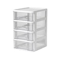thumbnail image 3 of Acrylic Drawers Stackable, Wide 4 Drawer Unit, Clear Plastic Countertop or Desktop Drawers, White, 3 of 9