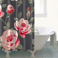 thumbnail image 4 of Waterproof Farmhouse Pink Floral Flowers Green Leaves Shower Curtain 72x72 Inch Boho Style Polyester Unique Shower Curtain for Bathroom Hotel Home Decor with 12 Plastic Hooks, 4 of 5