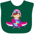 thumbnail image 3 of Inktastic Pilot Girl, Airplane, Plane, Flying, Brown Hair Girls Baby Bib, 3 of 4