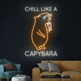 thumbnail image 3 of Handmadetneonsign Chill Like A Capybara Neon Sign, Capybara Wine Glass Led Sign, Capybara Bar Led, 3 of 5