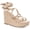 Beige, variant on SUN STONE Womens Black 1-1/2" Platform Strappy Braided Trinnie Round Toe Wedge Lace-Up Heeled Sandal 9.5 M