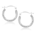 thumbnail image 1 of 10k White Gold Fancy Hoop Earrings, 1 of 2