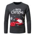 thumbnail image 1 of Qertyioot Chandails de Noël à Col Rond pour Femmes, Mode Décontractée pour Hommes Imprimé Père Noël Flocon de Neige Chandail à Manches Longues, 1 of 5