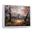 thumbnail image 2 of Designart "Pink Canopy of Springtime Park Florals II" Landscapes Framed Wall Art - Traditional Pink Trees Entryway Framed Wall Art Print, 2 of 6