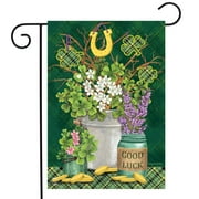 Briarwood Lane Lucky Potted Shamrocks St. Pat's Garden Flag