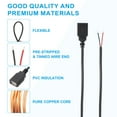 thumbnail image 3 of Uxcell 1Ft USB 2.0 hembra a cable pigtail de alambre desnudo de 2 pines, 3 piezas de extensiones de cables de 22AWG, negro, 3 of 5