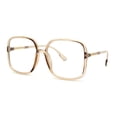 thumbnail image 3 of Womens 90s Oversize Rectangular Butterfly Clear Lens Eyeglasses Beige Gold, 3 of 4