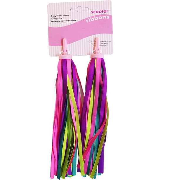 2 pares de cintas para manillar de bicicleta, banderines para manillar de bicicleta, borlas para patinete de niños, accesorios para bicicleta para niños, decoración para manillar (color)