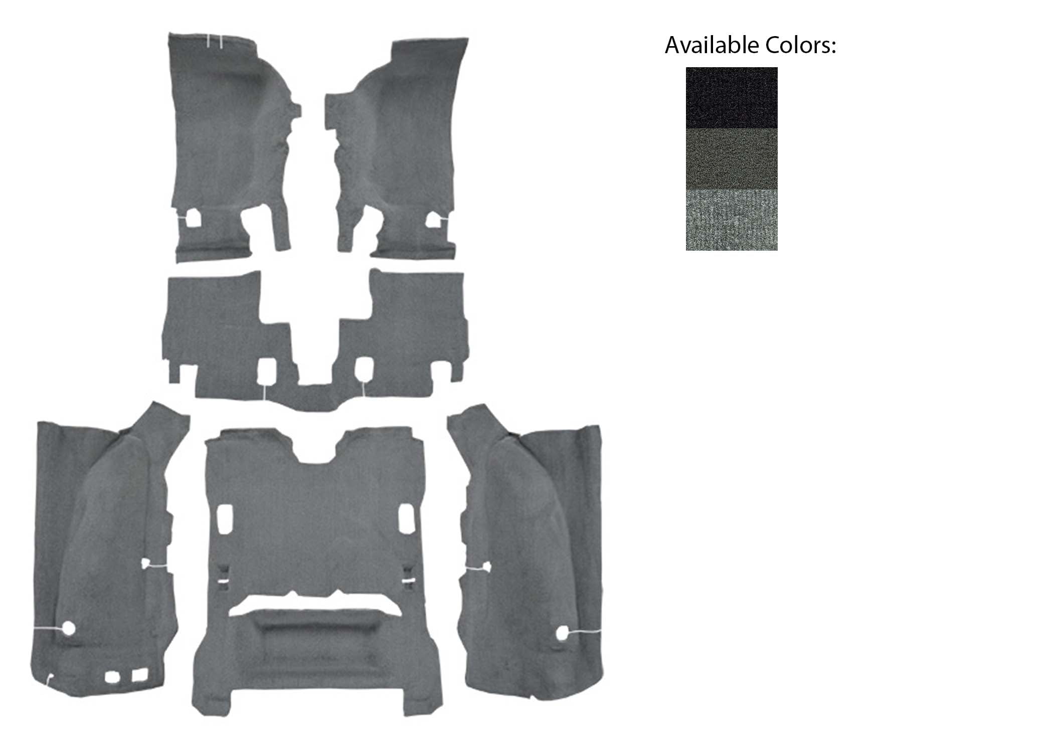 2007-2010 Jeep Wrangler 2DR Complete 9196 Opal Cutpile Mass Carpet Kit -  