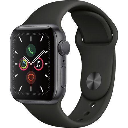 Apple Watch Series 5 (GPS) 44mm Space Gray Aluminum Case with Black Sport Band (Used)