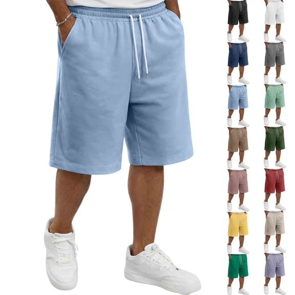 VV AVEORS Baggy Sweat Shorts Men Wide Leg, Cotton Gym Shorts Long Below Knee With Pocket, Oversized Loose Y2K Casual Athletic Black 3XL