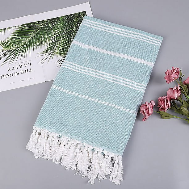 EQWLJWE Turkish Beach Towels (40x72 Inches), Oversized Cotton Sand Free Lightweight Absorbent