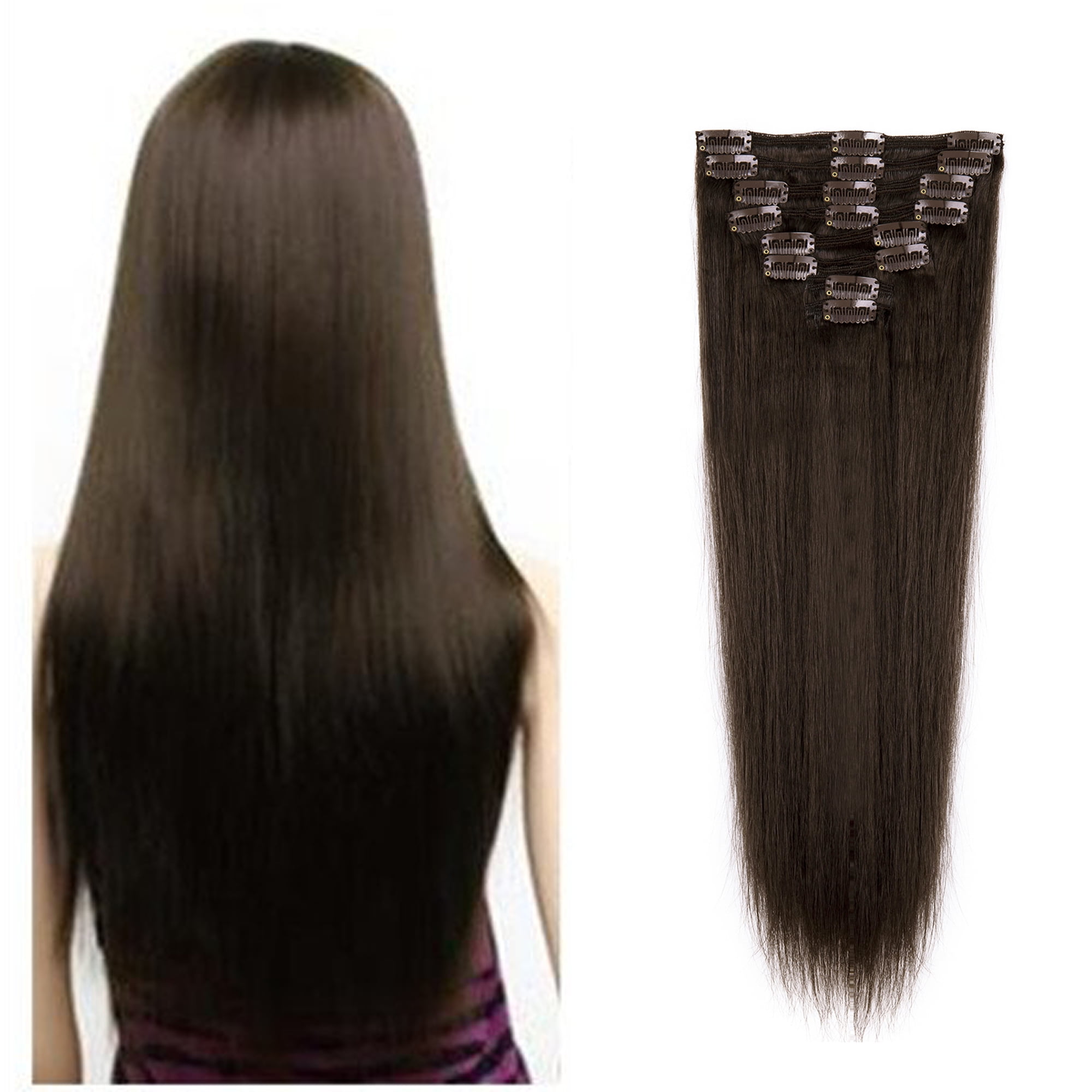 NK Beauty 18pcs 14" 16" 18" 20" 22" Clip in Hair Extensions Remy Human