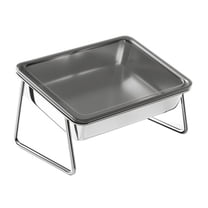 Eosunjian Pet Feeding Bowl Stainless Steel Dog Bowl 304 Stainless Steel Dog Basin Extra-large 25cm Feeding Bowl with 15-degree Tilt Design for Comfortable