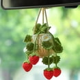 thumbnail image 4 of Car Plant Crochet Hanging Basket, Strawberry Plant Pendant, Car Rearview Mirror Ornament Pendant Green, 4 of 8