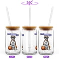 thumbnail image 2 of Happy Father's Day Boxer Playing Basketball with Best Dad Jersey 16oz Glass Cup Mug Boxers Dog Lover Gifts Idea Glass Can with Bamboo Lid and Straw - 13006, 2 of 5