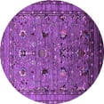 thumbnail image 1 of Ahgly Company Indoor Round Oriental Purple Industrial Area Rugs, 4' Round, 1 of 4