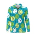 thumbnail image 2 of Uorisanigo Golf Ball Athletic Polo Workout Tops for Women Stylish Long Sleeve Hiking Running Workout Tops Zip Up Collar Daily Wear for Women, 2 of 7