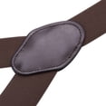 thumbnail image 3 of Buyless Fashion Satin Twill Formal Mens 2 Pack Suspenders - 48" Adjustable 6 Clip Y Back - 1 1/4" Leather End - 5143-2-Brown, 3 of 7