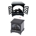thumbnail image 2 of Muebles en miniatura para casa de muñecas, chimenea de plástico con luz LED, decoración para cafetería, dormitorio, E65D, 1:12, 2 of 4