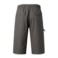thumbnail image 6 of TAIAOJING Men's Relaxed Straight-Fit Pants Casual Solid Mid Waist Elastic Mid Waist Loose Cargo Shorts Multi Pockets Bottoms, 6 of 6