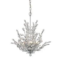 Elk Home Crystique 6 Light Chandelier, Traditional, Polished Chrome