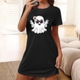 thumbnail image 2 of MuZeFu Womens Nightgowns Sleepwear Soft Pajama Dress Nightshirts Women's Oversized Short Nightgown Fashion Chest Print Short Sleeve Nightdress, 2 of 5