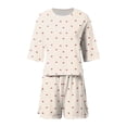 thumbnail image 7 of XIAOCHA Women's Cherry Print Pajama Set Loose Short Sleeve Crew Neck Sleepwear Cozy Playful Loungewear Pajamas Set, 7 of 7