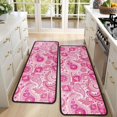 thumbnail image 4 of Kitchen Rugs Sets Of 2,Pink Paisley and Floral Pattern Anti Fatigue Kitchen Mat Rugs Non Slip Washable,Decorative Kitchen Floor Mats for Kitchen,Sink,Laundry,17"x47"+17"x47", 4 of 5