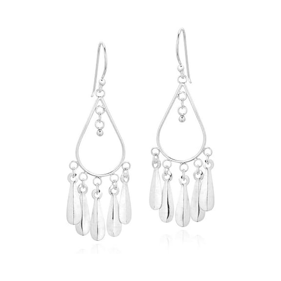Teardrop Chandelier Dangle Earrings in 925 Sterling Silver | Elegant Bridal Jewelry for Women | Wedding Silver Earrings