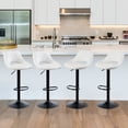 thumbnail image 6 of Bar Stools Set of 2, Counter Height Swivel Barstools,Modern PU Leather Upholstered Bar Chairs with Back and Footrest, Adjustable Bar Stool for Kitchen Island, Bar,White, 6 of 8