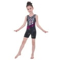 thumbnail image 5 of Kids Little Girls One-Piece Gymnastics Leotard Ballet Unitard with Shorts Quick Dry Outfi 3-12 Years, 5 of 6
