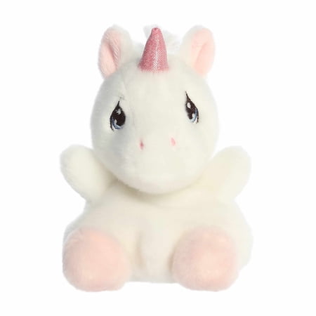 Aurora - Mini White Adorable Stuffed Animal - Palm Pals 5 Sparkle Unicorn - Precious Moments