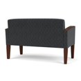 thumbnail image 3 of Belmont Lounge Lobby Reception Waiting Loveseat / Walnut Wood Legs / Dark Gray, 3 of 5