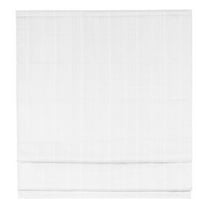 Pemberly Row Basketweave Room Darkening Cordless Roman Shade in White