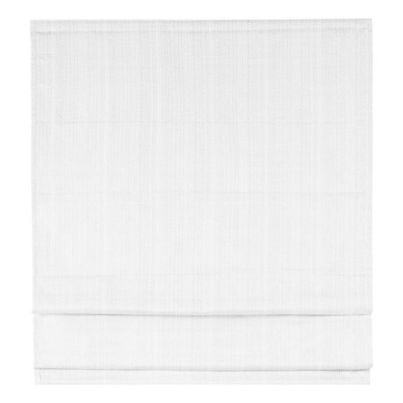 Pemberly Row Basketweave Room Darkening Cordless Roman Shade in White