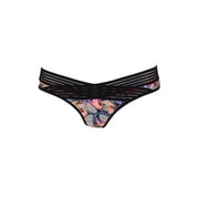 Body Glove Juniors Pink Black Lola Butterfly-Print Mesh-Trim Bikini Bottom M