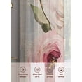 thumbnail image 7 of Pink White Spring Floral Semi Sheer Curtains 63 Inch Length 2 Panels Set, Vintage Flowers Watercolor Sheer Kitchen Curtain Privacy Voile Window Curtain for Living Room Bedroom Rod Pocket Drapes, 7 of 7