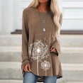 thumbnail image 3 of Tops con estampado de flores para mujer, Camiseta holgada de manga larga con cuello en V, ropa informal Vintage para mujer, camisetas que combinan con todo 2022, 3 of 5