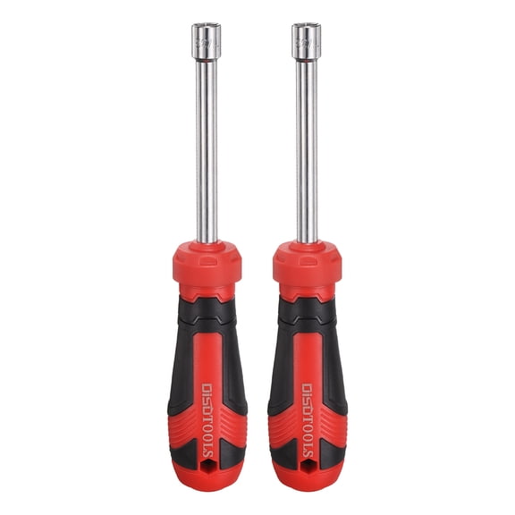 Uxcell 2 Pcs SAE Nut Driver 11/32" Bit Driver Socket Screwdriver with Non-slip Handle