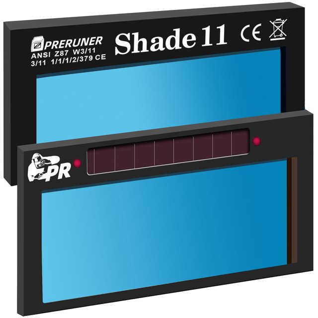 Lente de soldadura Preruner HD Shade 11 2x4 1/4 con oscurecimiento automático